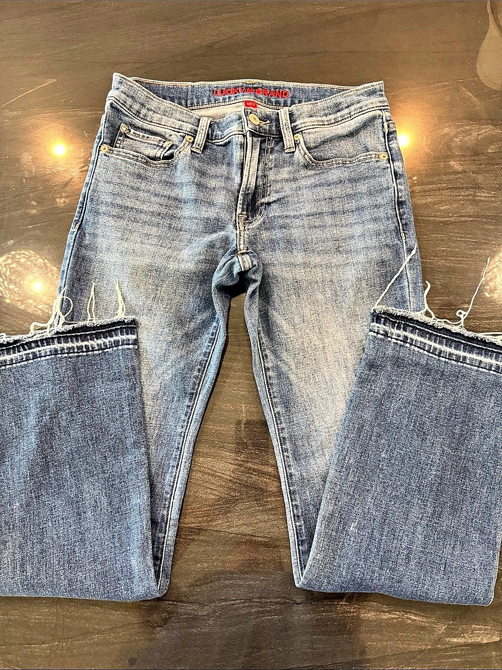 Lucky Brand Mid Rise Boot Cut Jeans in Blue Waist 27/4